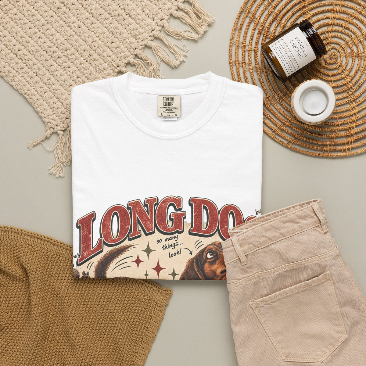 Long Dog, Short Attention Span Dachshund – Vintage Washed Graphic Tee