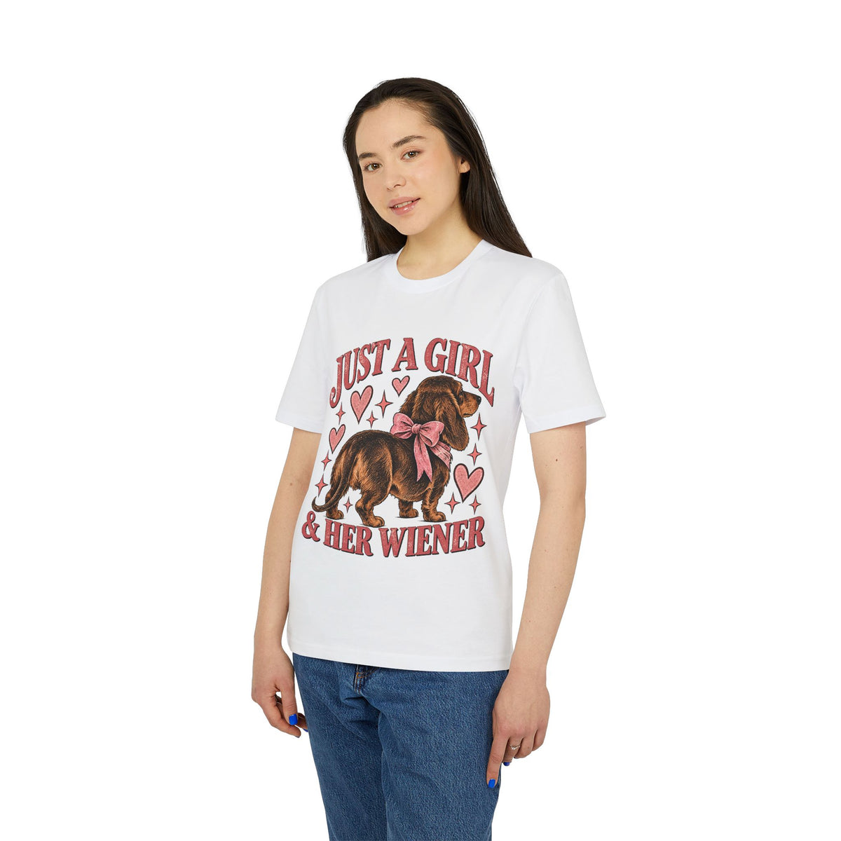 Just a Girl & Her Wiener — Vintage Dachshund Tee