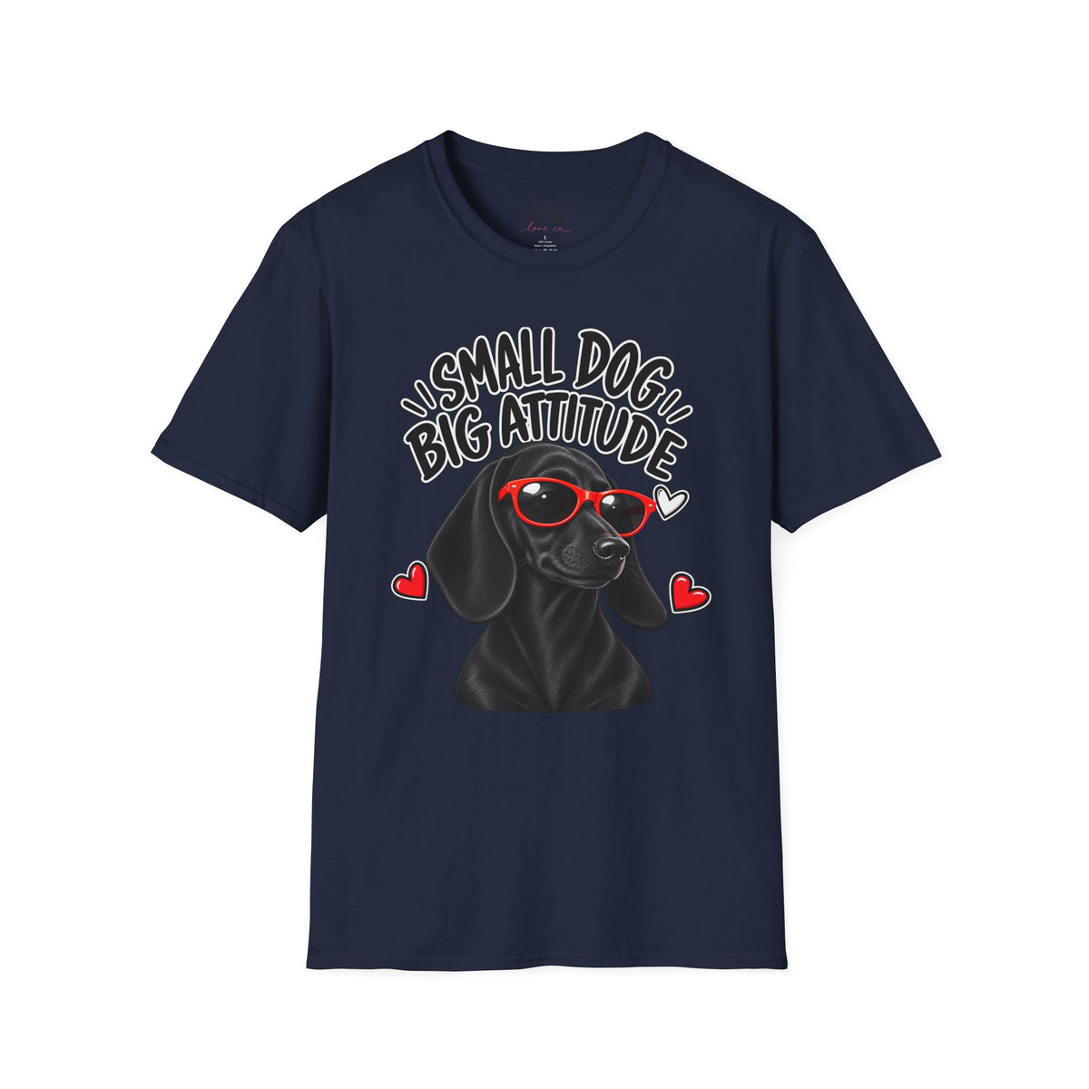 Dachshund Big Attitude T-Shirt — Black