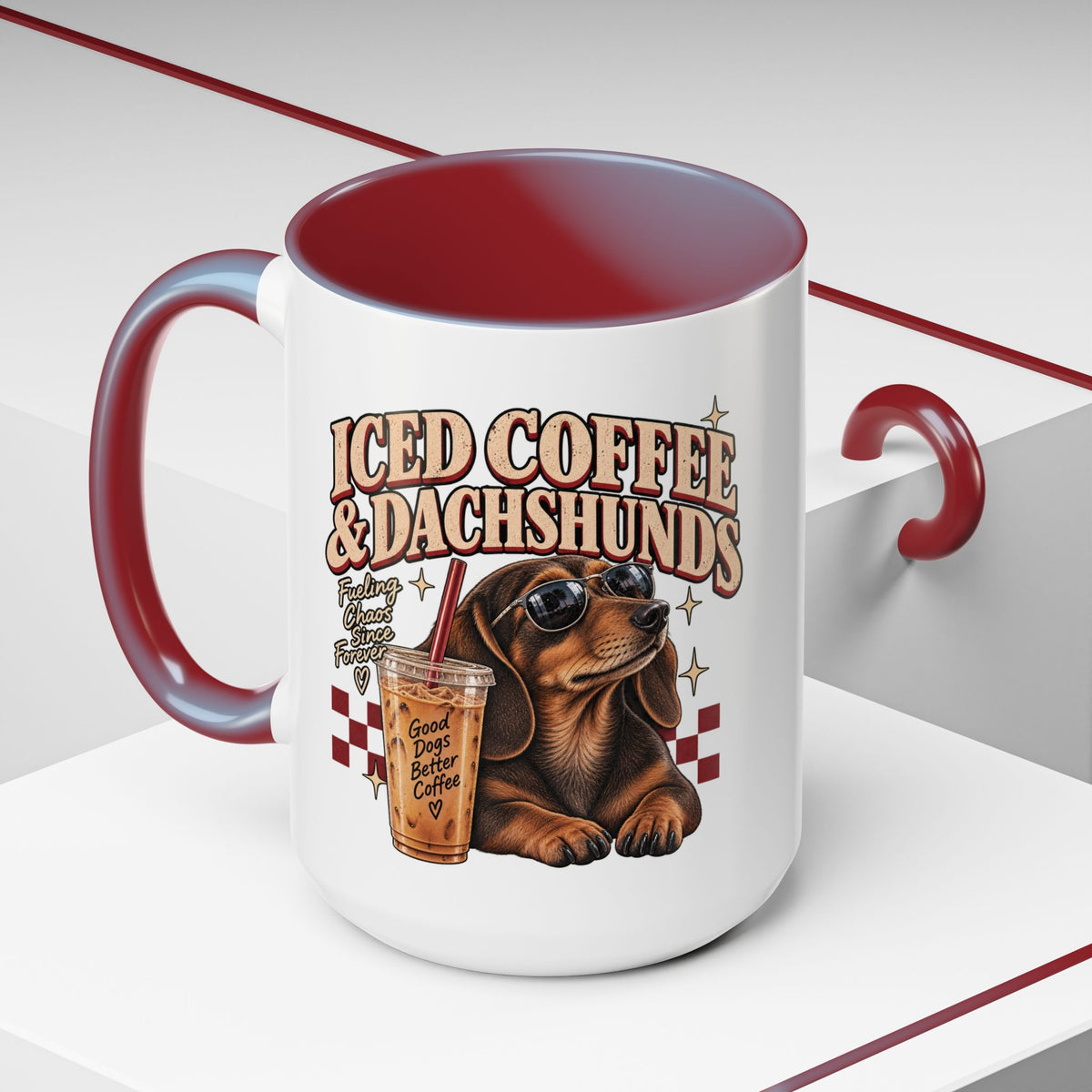 Iced Coffee & Dachshund Ceramic Mug - Classic 🐾☕️