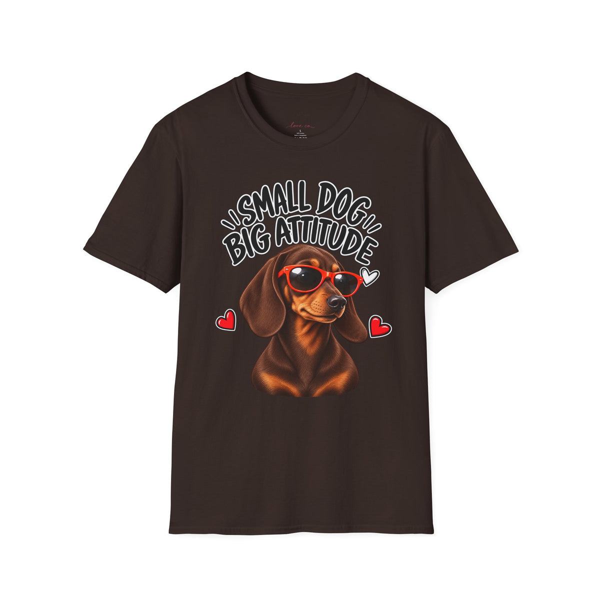 Dachshund Big Attitude T-Shirt — Chocolate&Tan