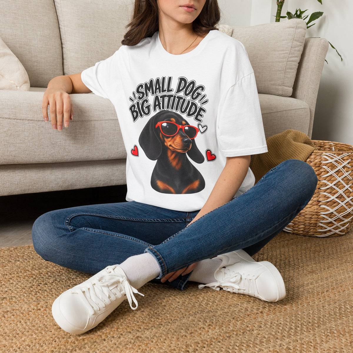 Dachshund Big Attitude T-Shirt — Black&Tan