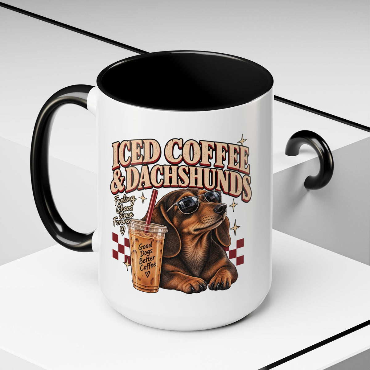 Iced Coffee & Dachshund Ceramic Mug - Classic 🐾☕️