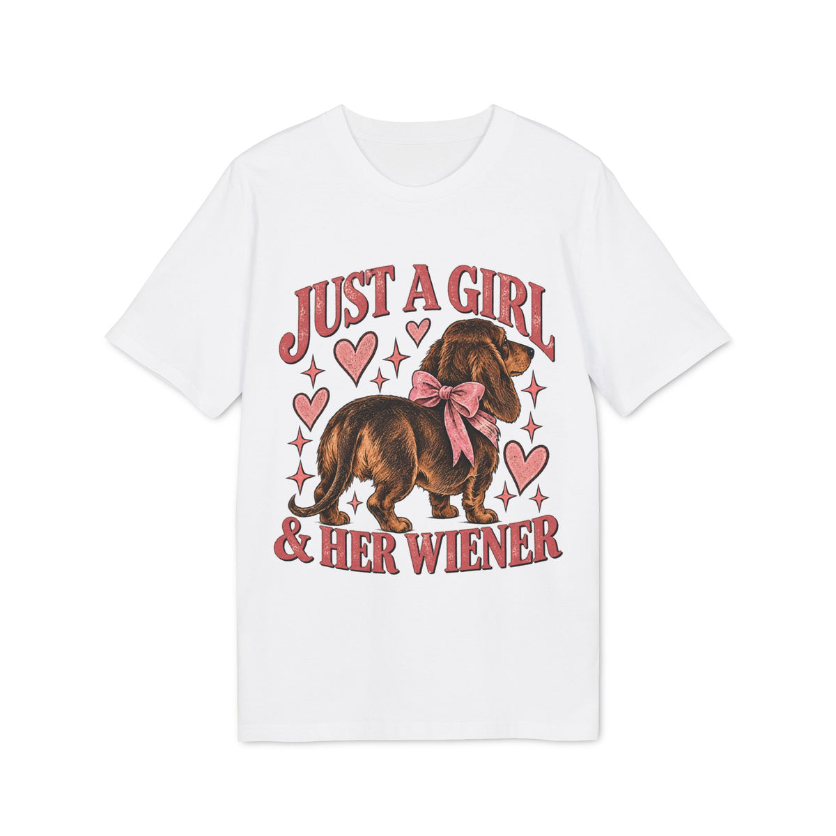 Just a Girl & Her Wiener — Vintage Dachshund Tee
