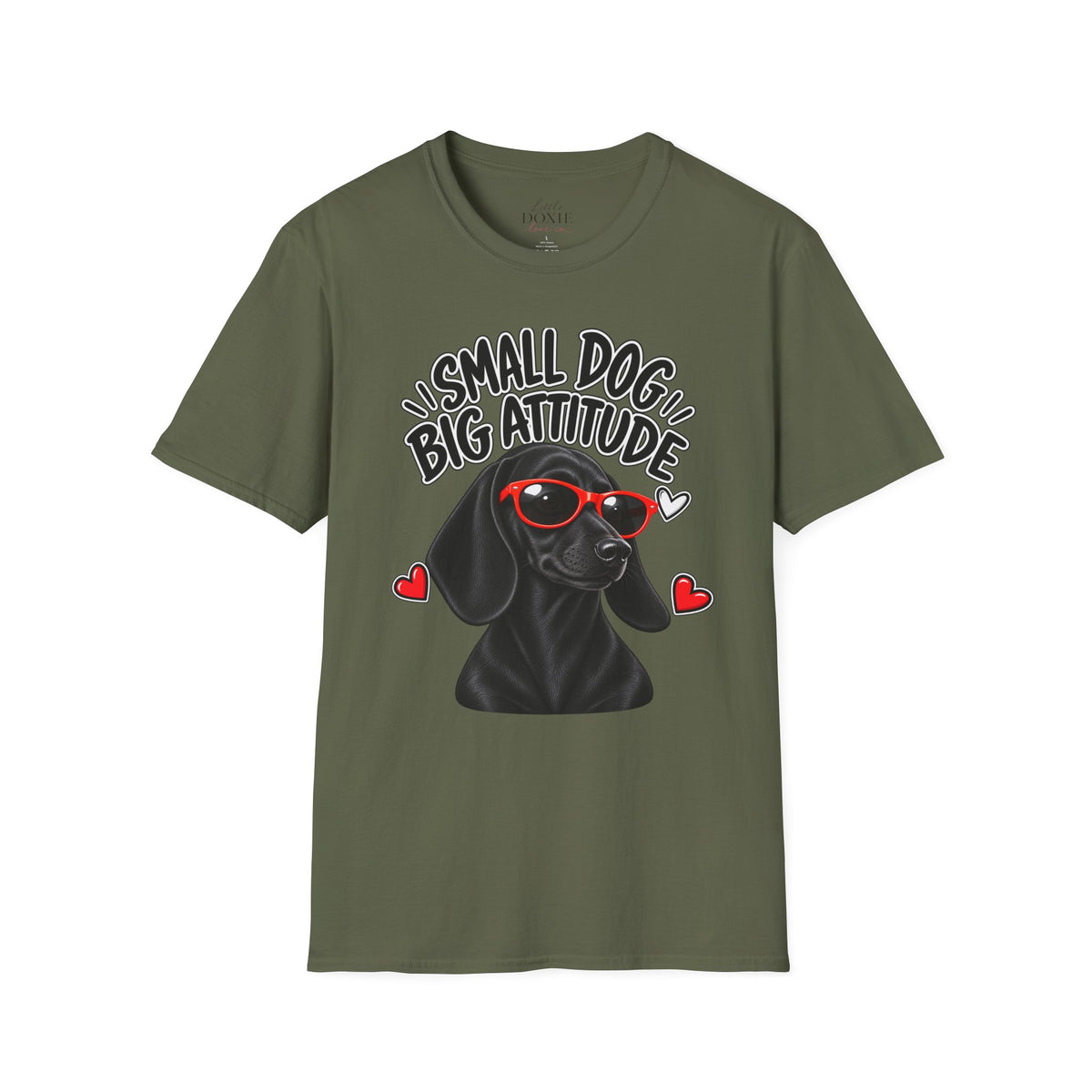 Dachshund Big Attitude T-Shirt — Black
